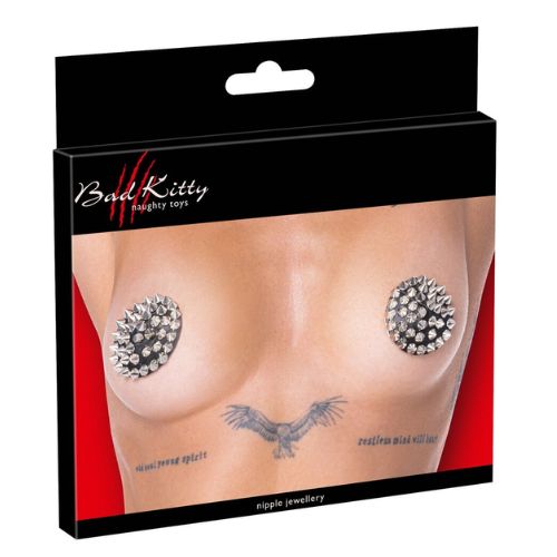Bad Kitty Spikes Nipple Stickers Black Nipple Pasties from Nice 'n' Naughty