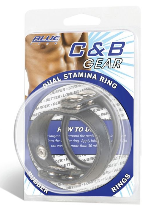 Blue Line Dual Stamina Ring Black from Nice 'n' Naughty