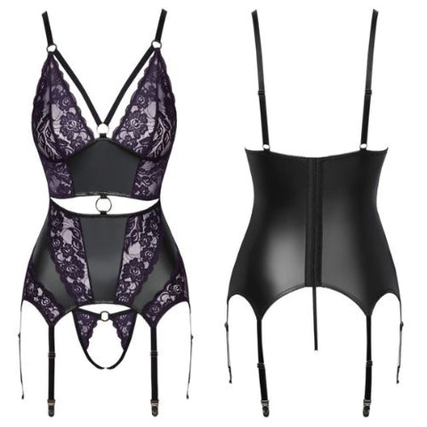 Cottelli Basque & Crotchless String Set from Nice 'n' Naughty