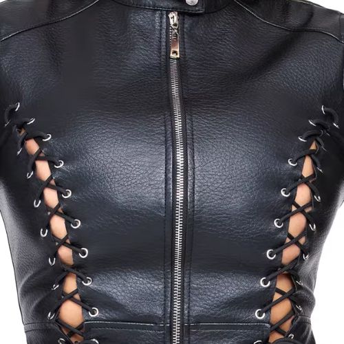 Cottelli Party Biker Laced 2pc Set Black from Nice 'n' Naughty