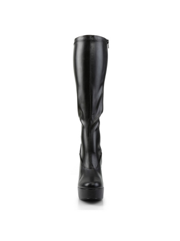 ELECTRA-3000Z Black PU Leather Knee High Boots from Nice 'n' Naughty