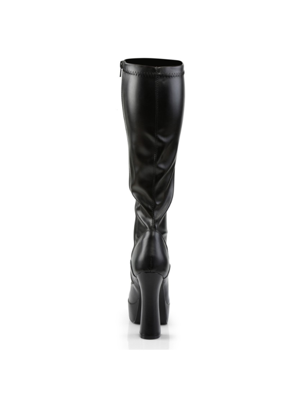 ELECTRA-3000Z Black PU Leather Knee High Boots from Nice 'n' Naughty