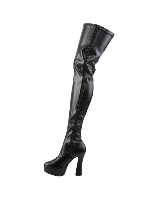 ELECTRA-3000Z Black PU Leather Thigh High Boots from Nice 'n' Naughty