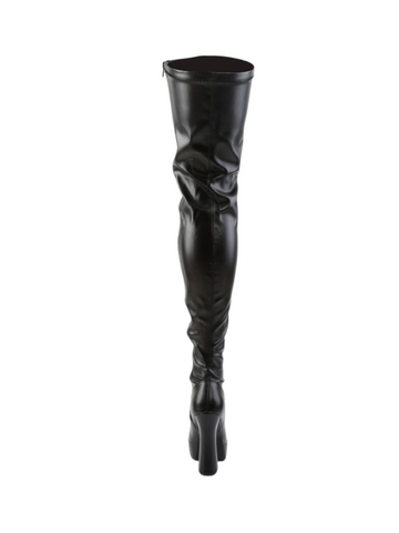 ELECTRA-3000Z Black PU Leather Thigh High Boots from Nice 'n' Naughty