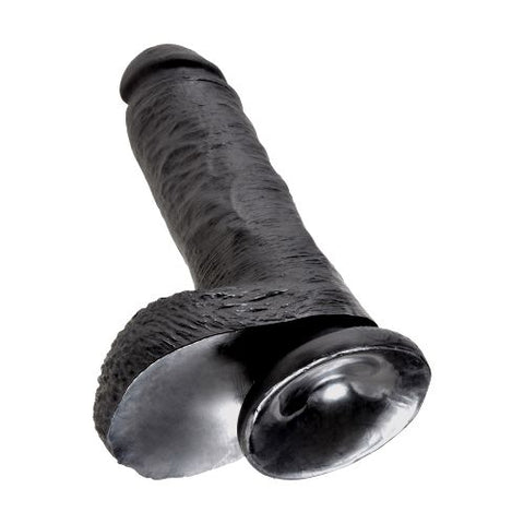 King Cock 8 Inch Dildo w Balls Black from Nice 'n' Naughty