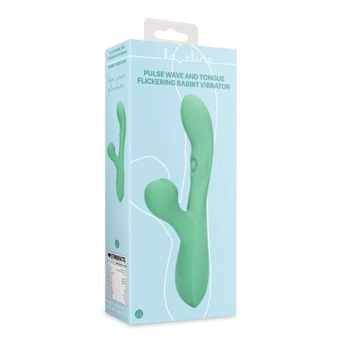 Loveline Pulse Wave and Tongue Flickering Rabbit Vibrator Blue Grass from Nice 'n' Naughty