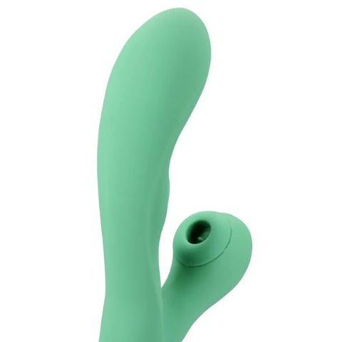 Loveline Pulse Wave and Tongue Flickering Rabbit Vibrator Blue Grass from Nice 'n' Naughty