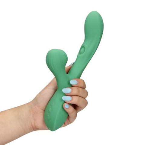 Loveline Pulse Wave and Tongue Flickering Rabbit Vibrator Blue Grass from Nice 'n' Naughty