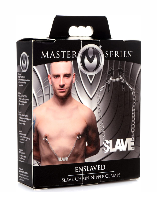 Master Series Enslaved Slave Chain Nipple Clamps Silver from Nice 'n' Naughty