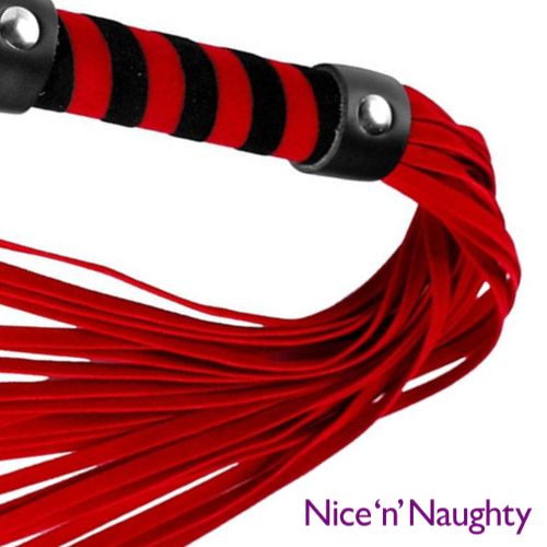 Nice 'n' Naughty Leather Flogger Black and Red from Nice 'n' Naughty