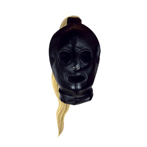 Ouch! Mask with Blonde Ponytail - Black from Nice 'n' Naughty