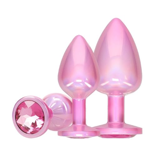 Paris Collection Metal Butt Plug Set Pink from Nice 'n' Naughty