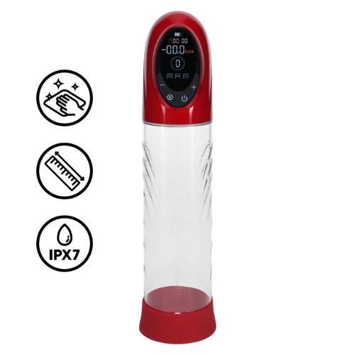Pumped CyberPulse Automatic Waterproof Penis Pump Metallic Red from Nice 'n' Naughty