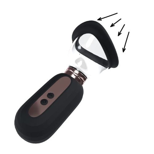 Pumped by Shots Dazzling Rechargeable Vulva and Breast Pump Black from Nice 'n' Naughty