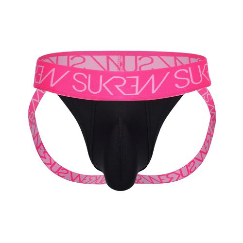Sukrew Underground Jockstrap Underground Black/Electric Pink from Nice 'n' Naughty