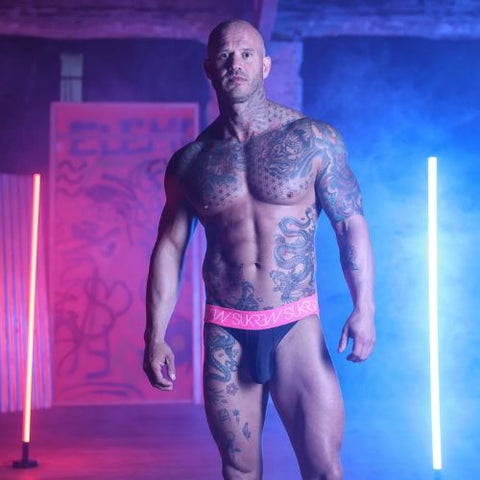 Sukrew Underground Jockstrap Underground Black/Electric Pink from Nice 'n' Naughty