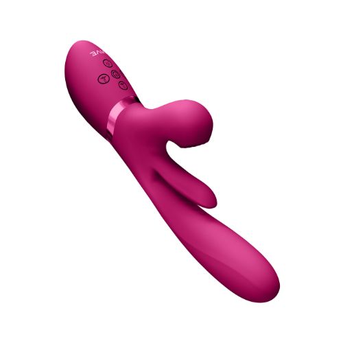 Vive Kura - Thrusting G-Spot Vibrator with Flapping Tongue and Pulse Wave Stimulator - Pink from Nice 'n' Naughty