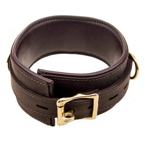 Bound Nubuck Leather Collar with D Rings