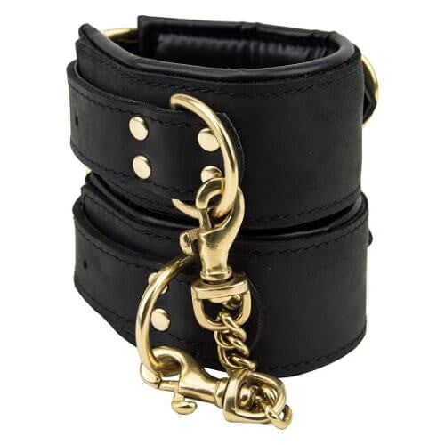 Bound Noir Slim Leather Wrist Cuffs