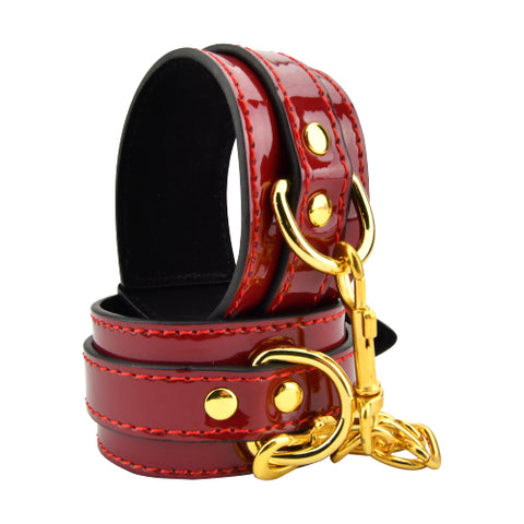 Bound to Please Red Wrist Cuffs